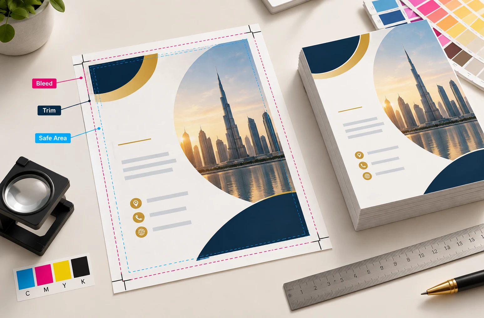 Flyer artwork prepared for printing